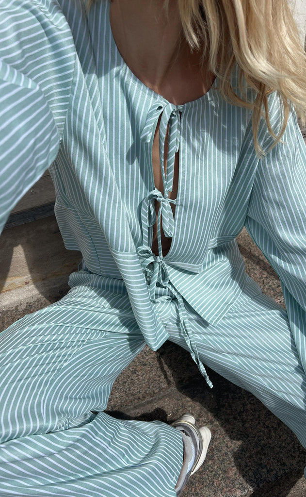 Neo Noir Skjorte - Wanda Stripe - Mint