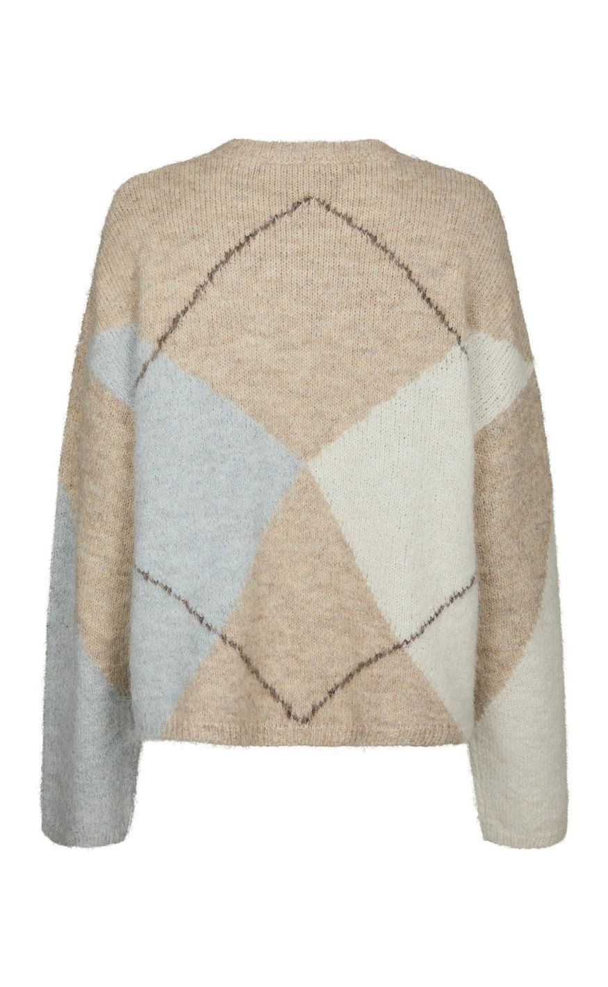 Neo Noir Strik - Inga Check - Beige Melange
