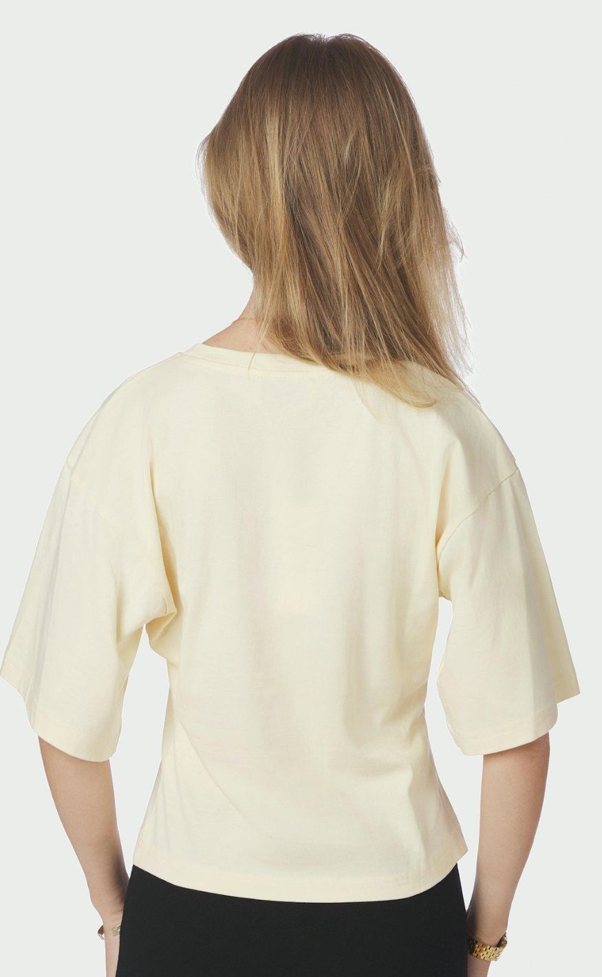 Neo Noir T-shirt - Asha Boxy Tee - Butter Yellow