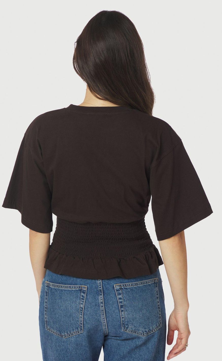 Neo Noir T-shirt - Dray Boxy Smock - Dark Brown