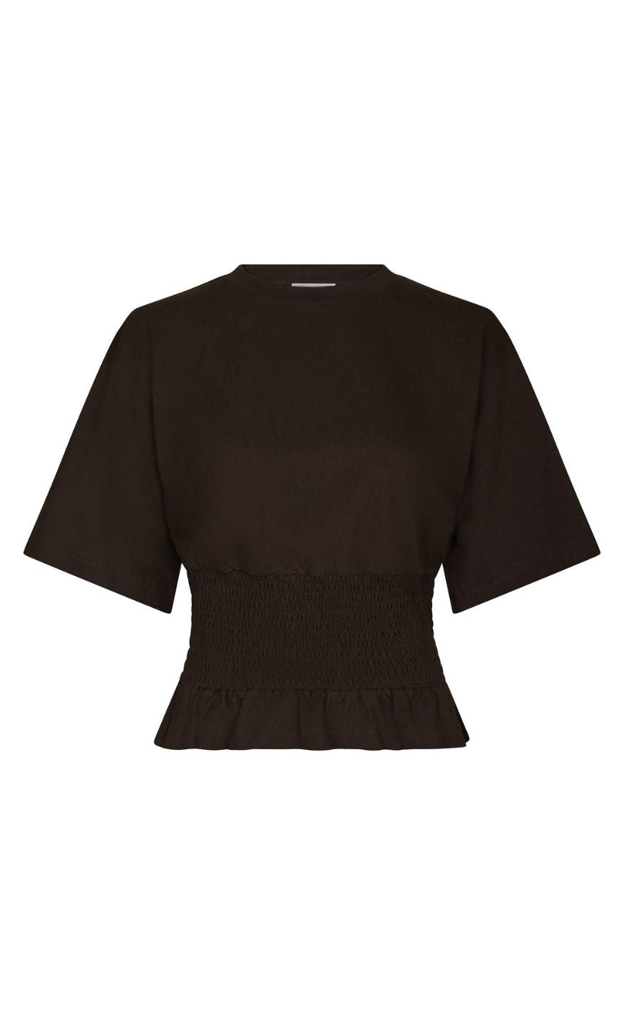 Neo Noir T-shirt - Dray Boxy Smock - Dark Brown