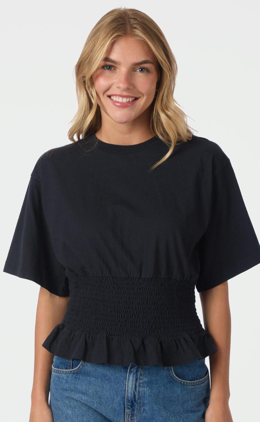 Neo Noir T-shirt - Dray Boxy Smock - Navy