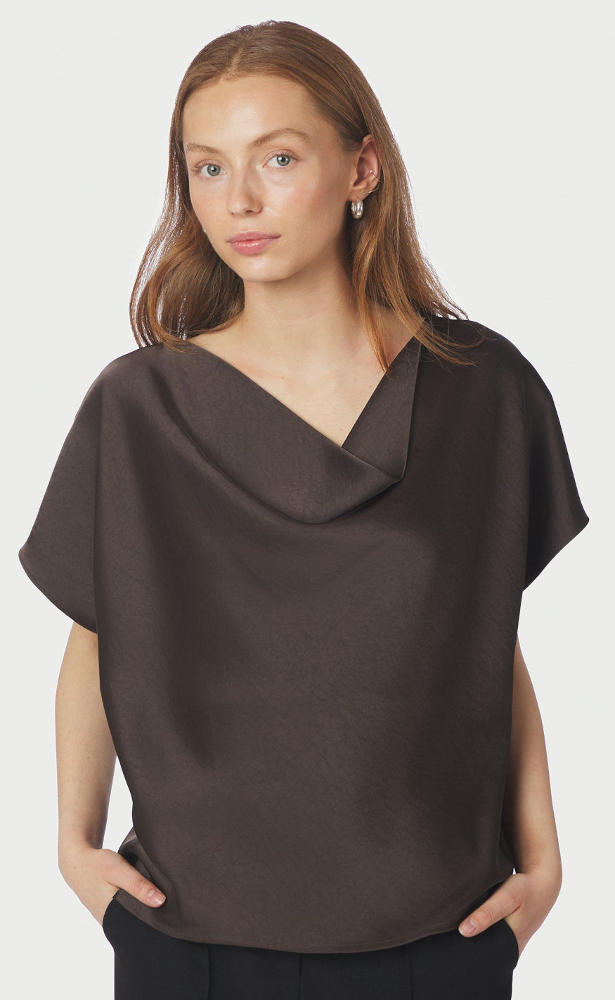 Neo Noir Top - Annabeth - Dark Brown