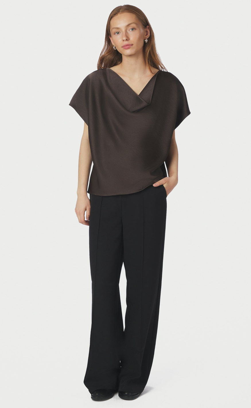 Neo Noir Top - Annabeth - Dark Brown