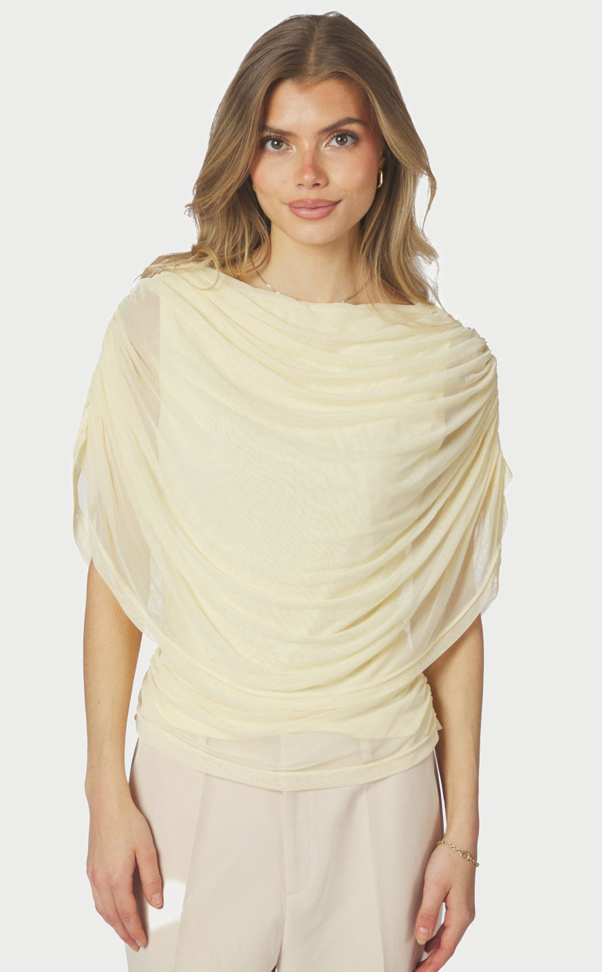 Neo Noir Top - Cottuna Drapy - Light Yellow