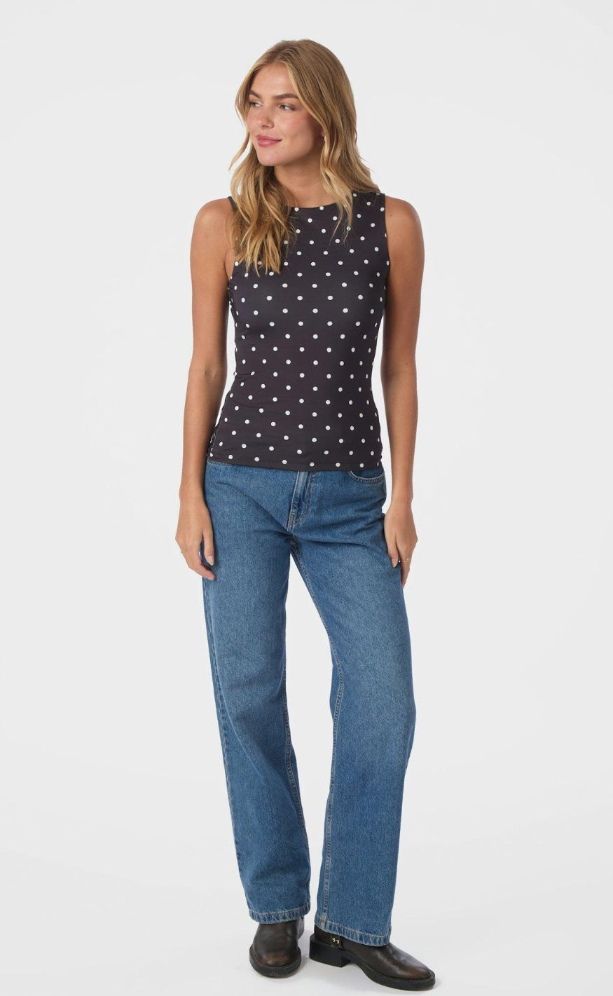 Neo Noir Top - Ditty Jersey Dot - Black
