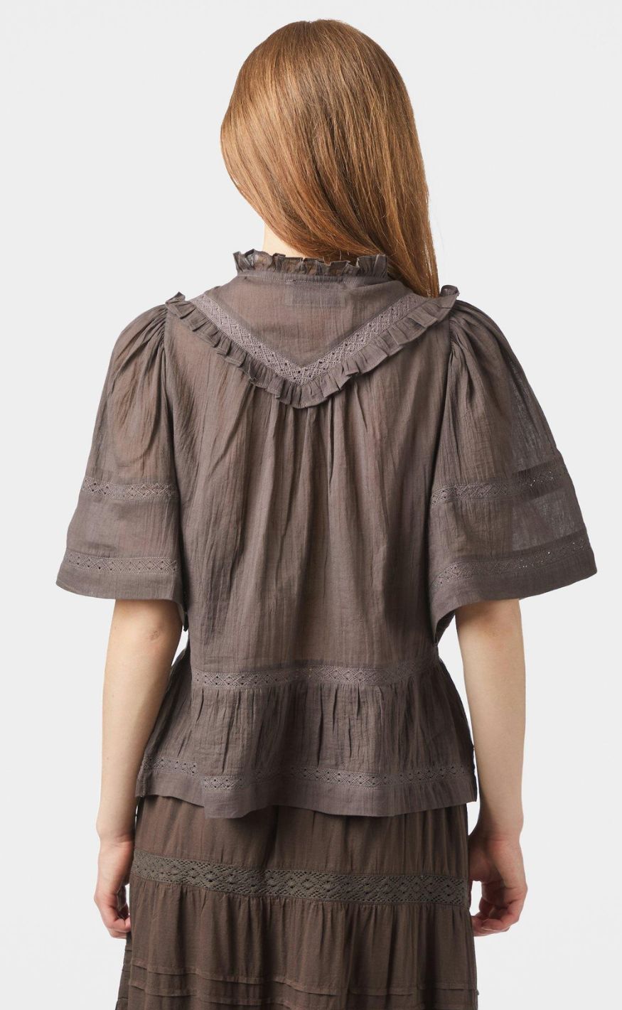Neo Noir Top - Evienne S Voile - Dark Brown
