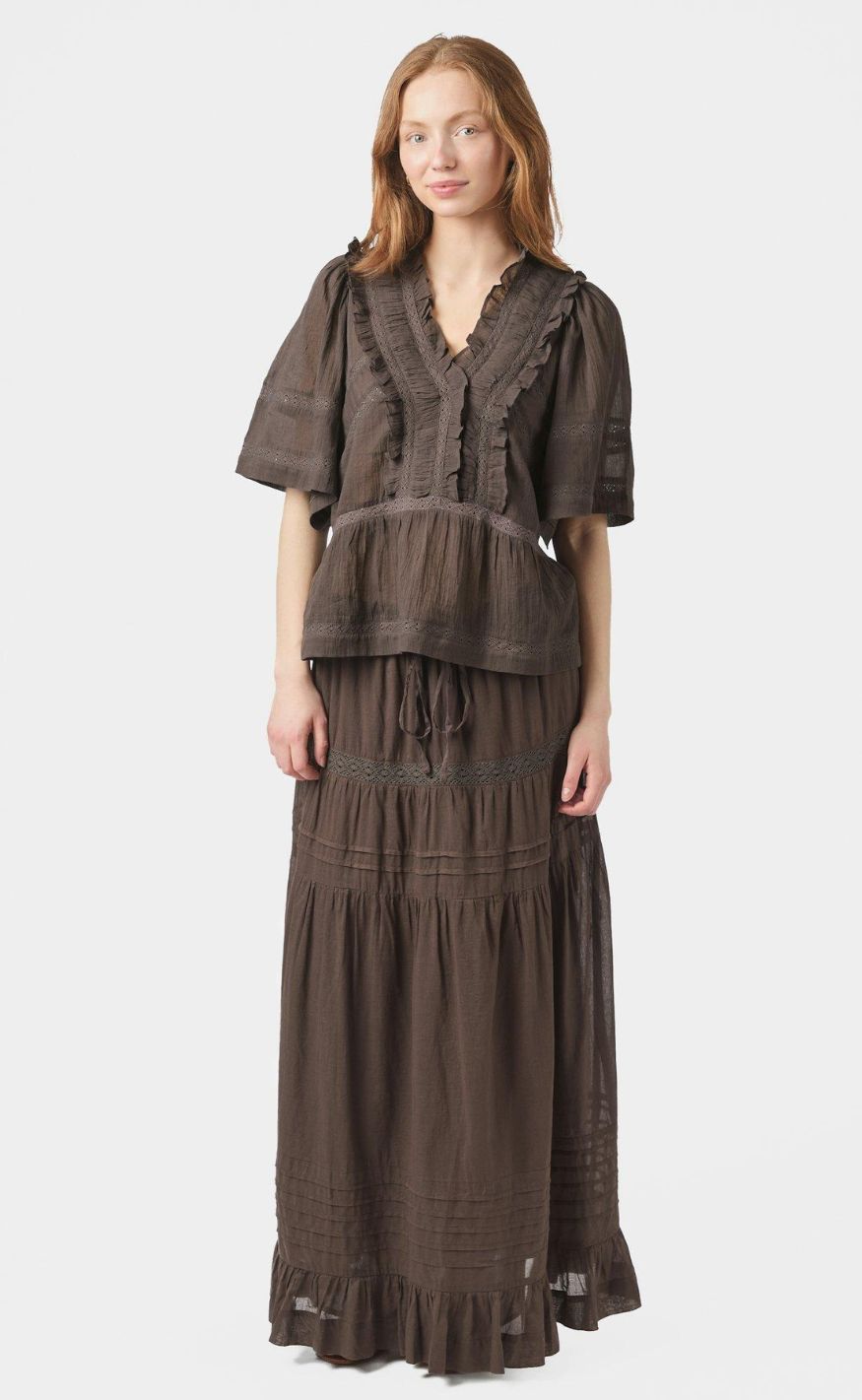 Neo Noir Top - Evienne S Voile - Dark Brown
