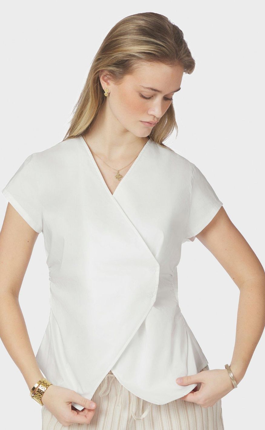 Neo Noir Top - Fidi Poplin - White