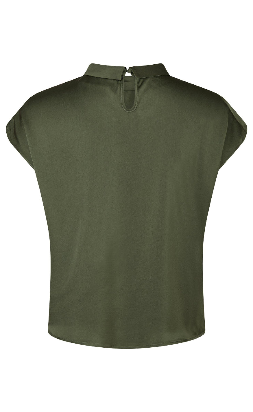 Neo Noir Top - Fleur Drapy Satin - Army