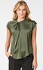 Neo Noir Top - Fleur Drapy Satin - Army