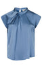 Neo Noir Top - Fleur Drapy Satin - Dusty Blue