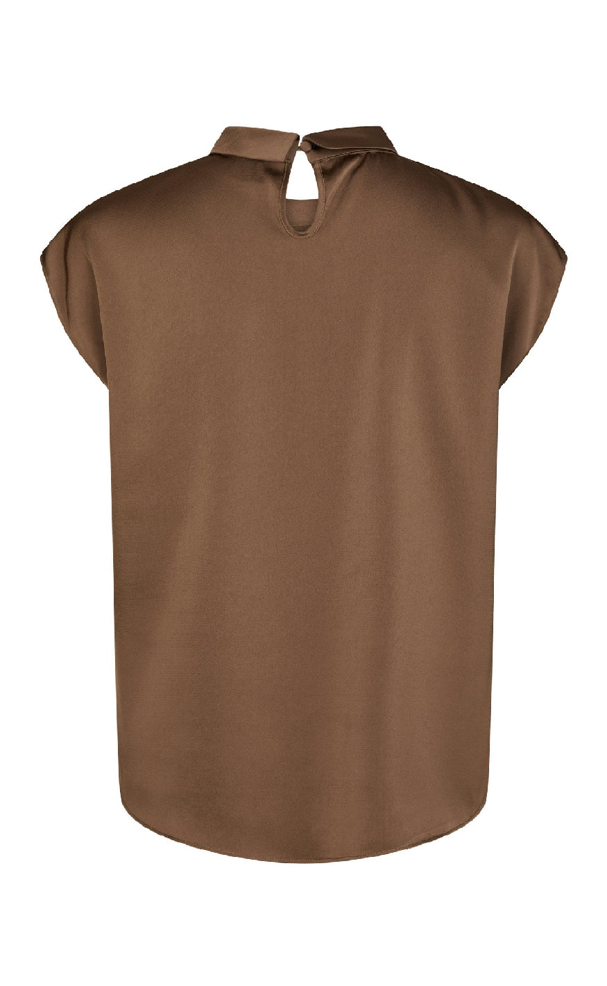 Neo Noir Top - Fleur Drapy Satin - Dusty Brown