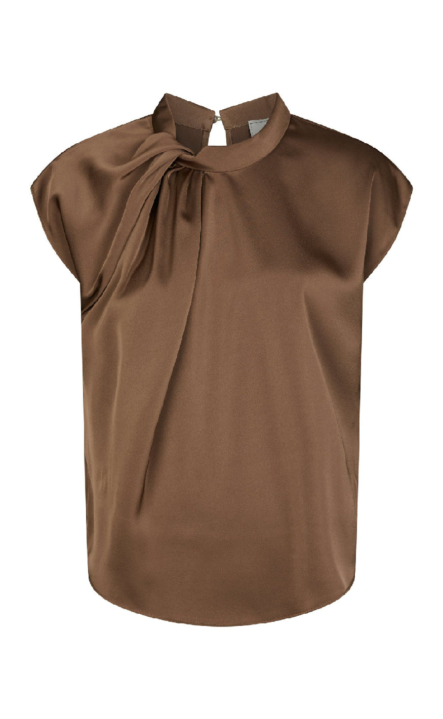 Neo Noir Top - Fleur Drapy Satin - Dusty Brown