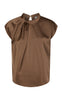 Neo Noir Top - Fleur Drapy Satin - Dusty Brown