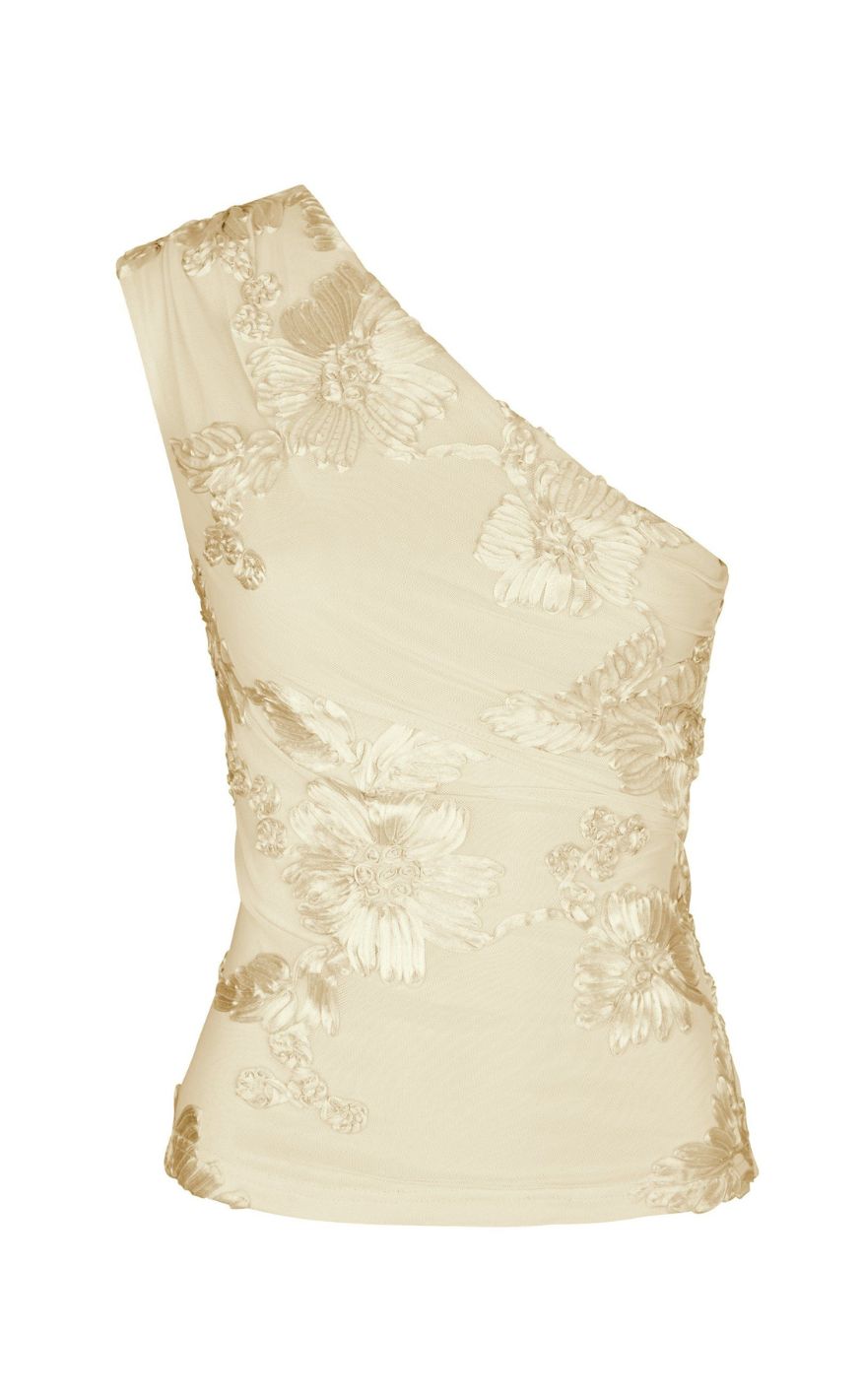 Neo Noir Top - Florini Big Flower - Light Yellow