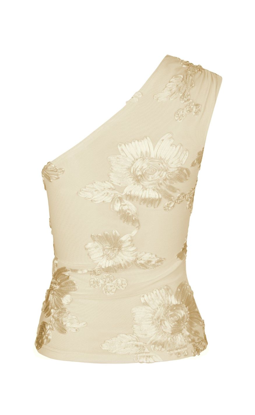 Neo Noir Top - Florini Big Flower - Light Yellow