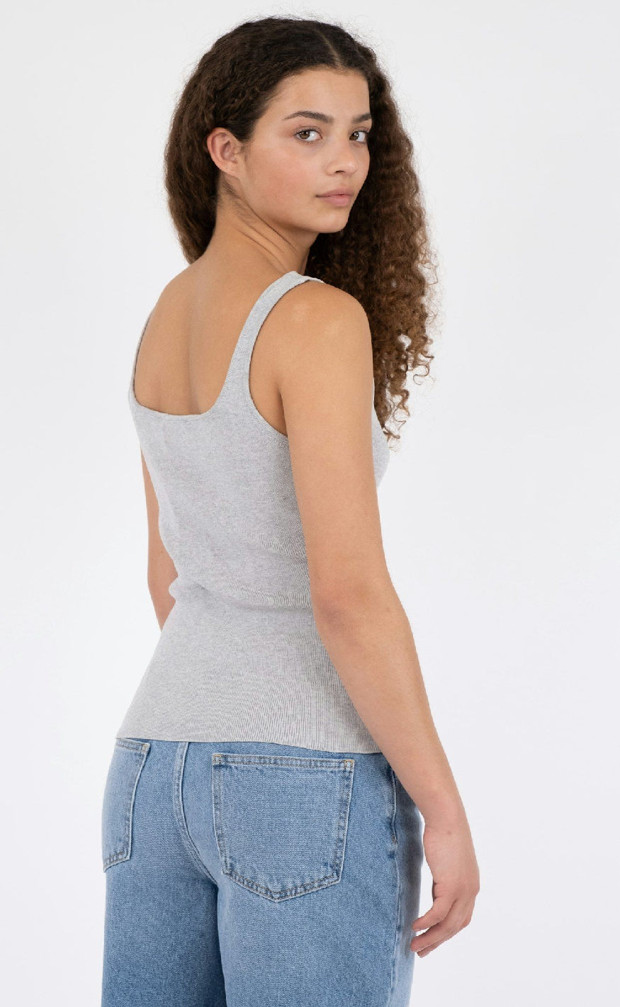 Neo Noir Top - Hanora - Light Grey Melange