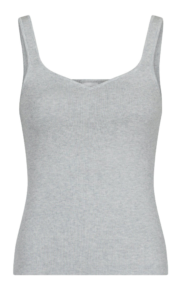 Neo Noir Top - Hanora - Light Grey Melange