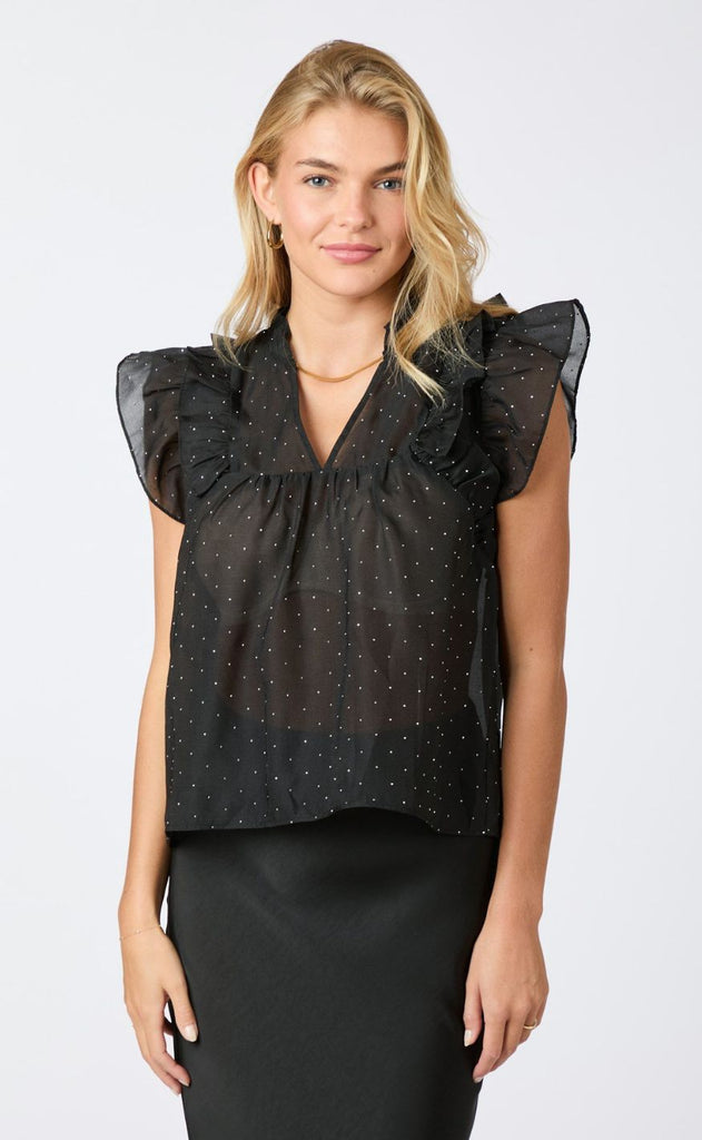 Neo Noir Top - Jayla - Bedazzled Black