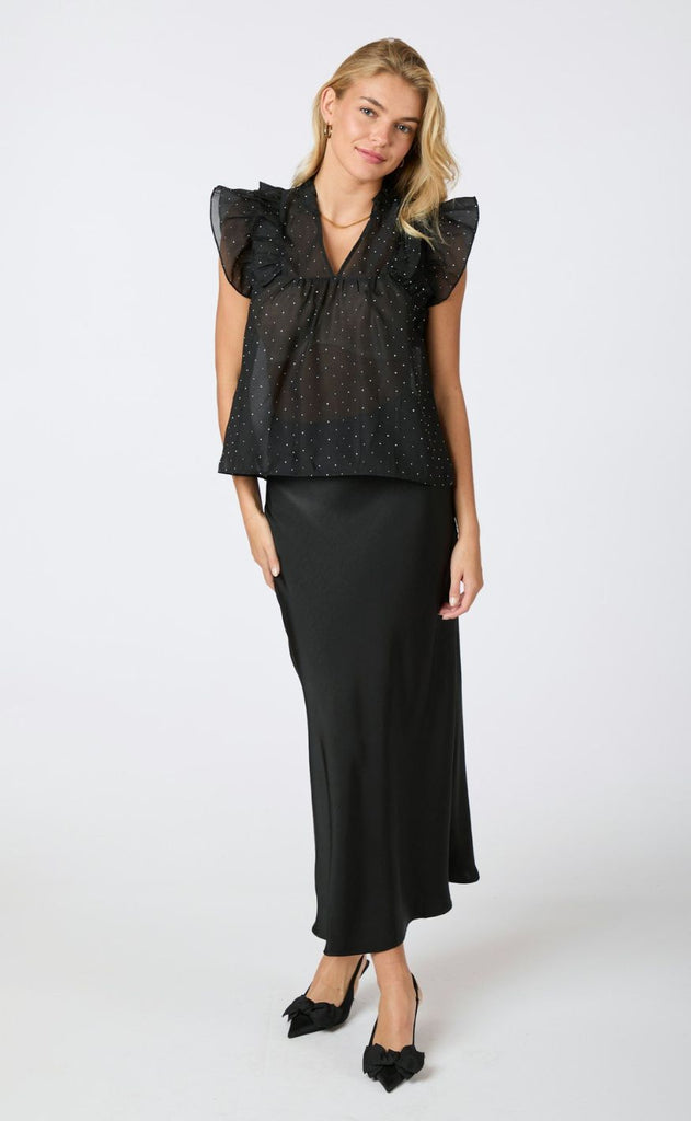 Neo Noir Top - Jayla - Bedazzled Black