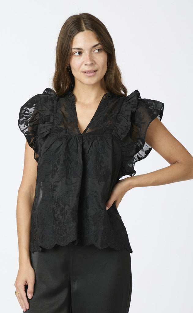 Neo Noir Top - Jayla Big Embroidery - Black