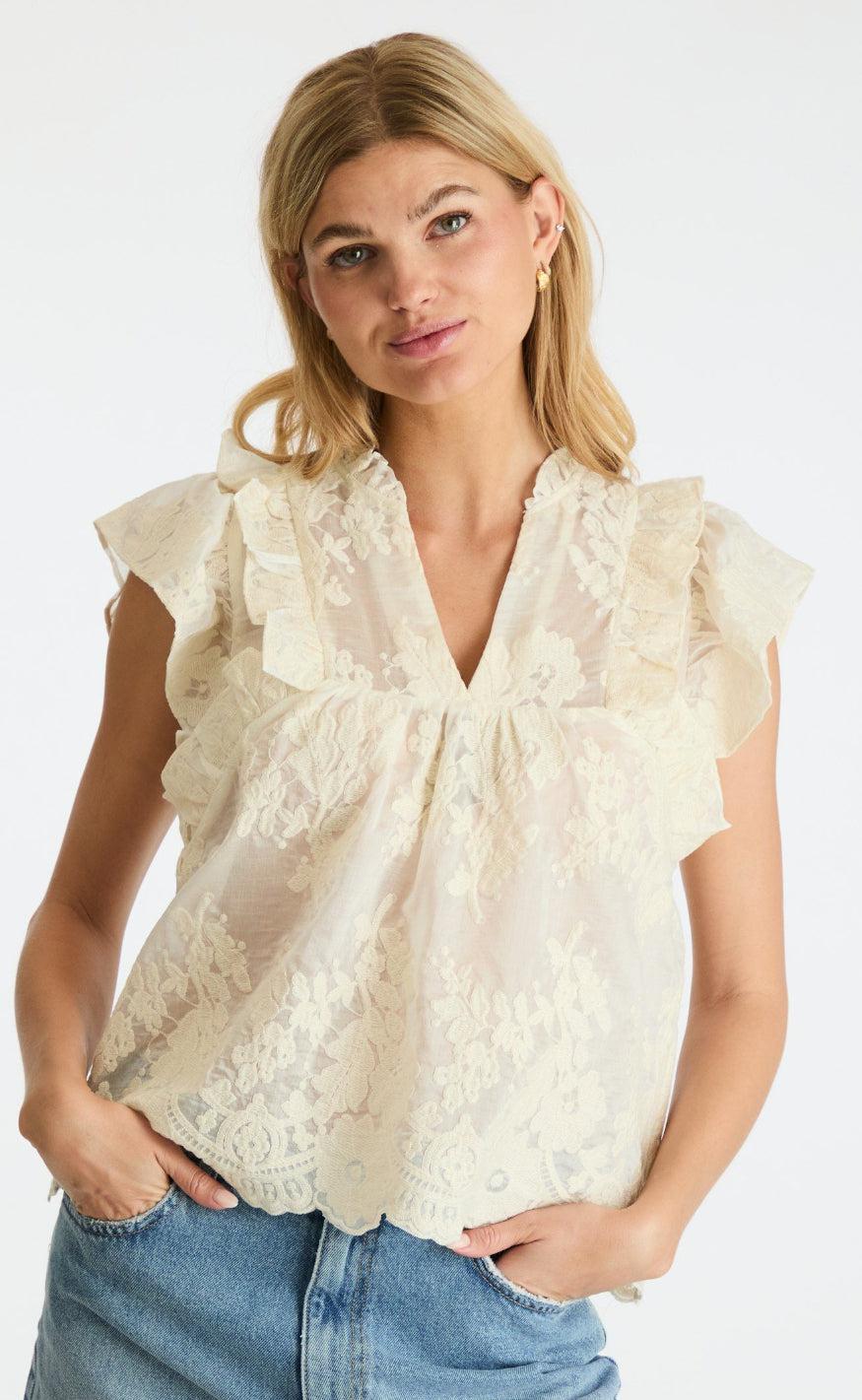 Neo Noir Top - Jayla Big Embroidery - Off White