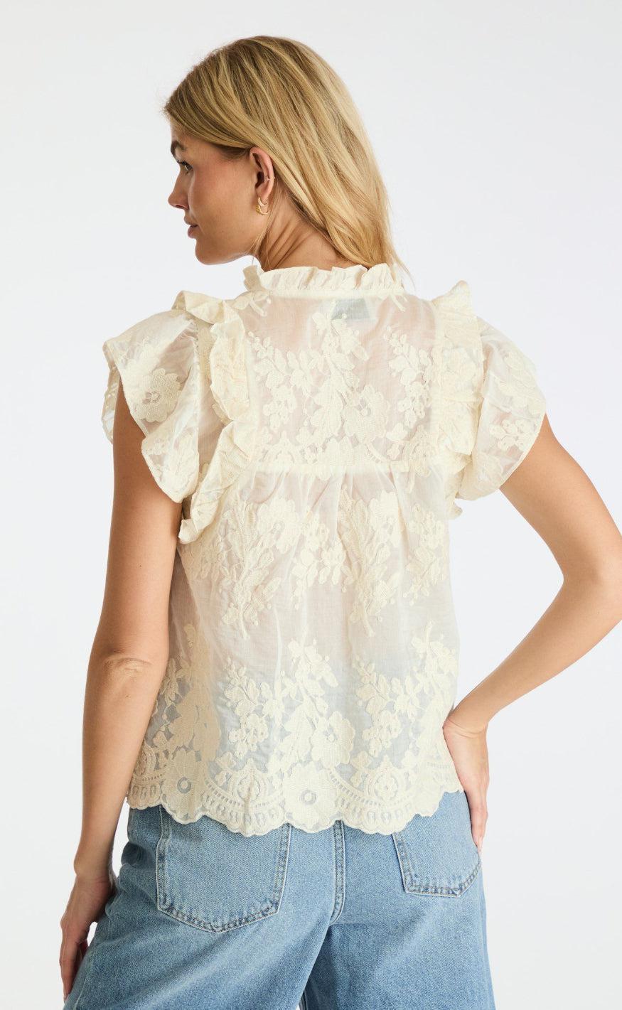 Neo Noir Top - Jayla Big Embroidery - Off White