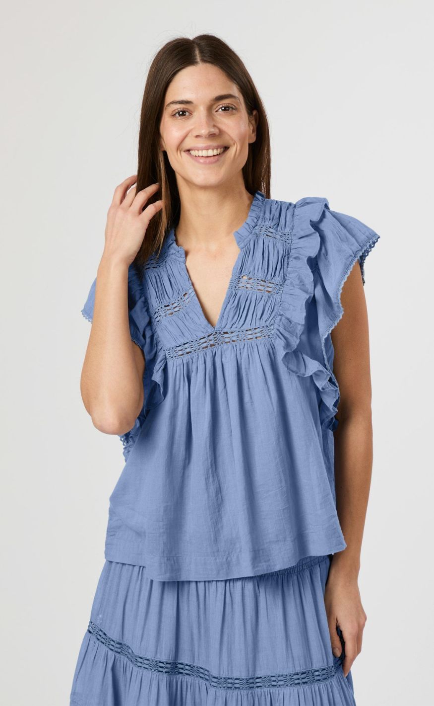 Neo Noir Top - Jayla - Smoke Blue