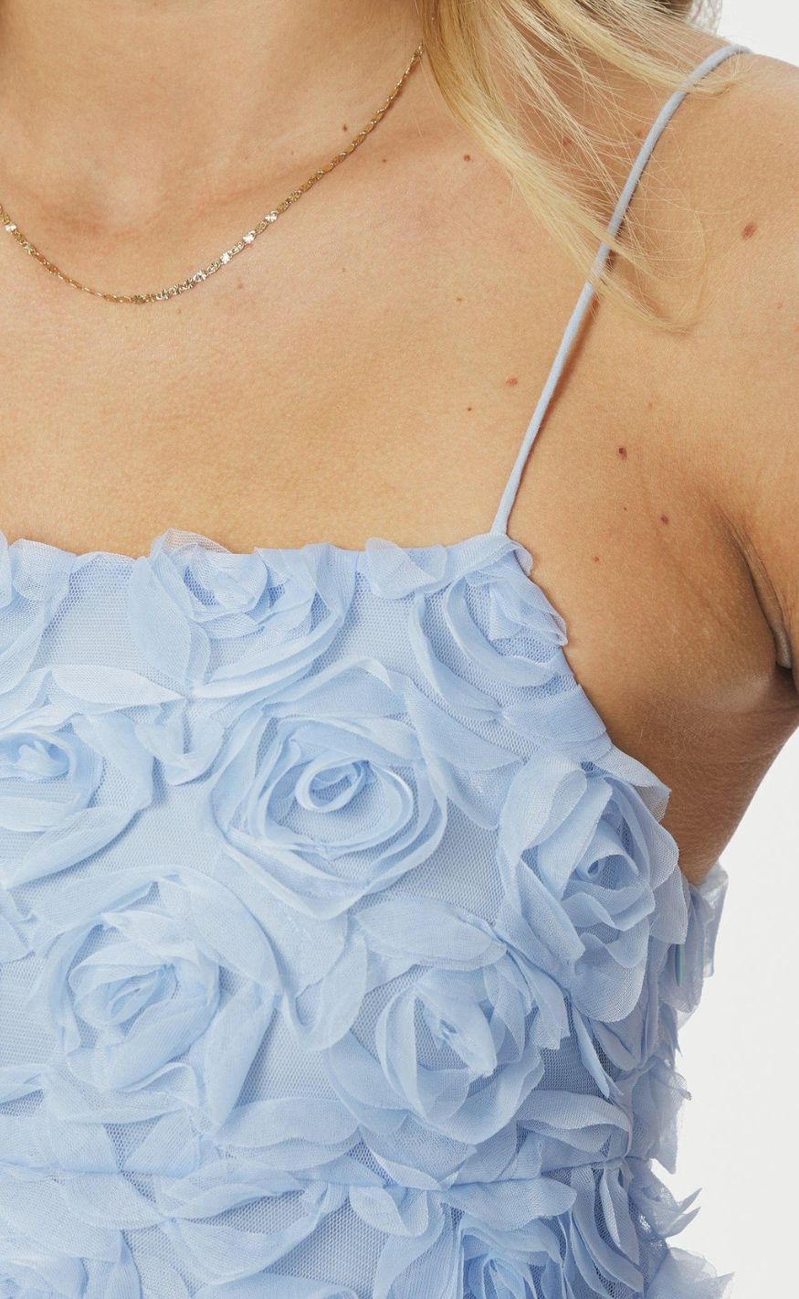 Neo Noir Top - Kenli Flower - Light Blue