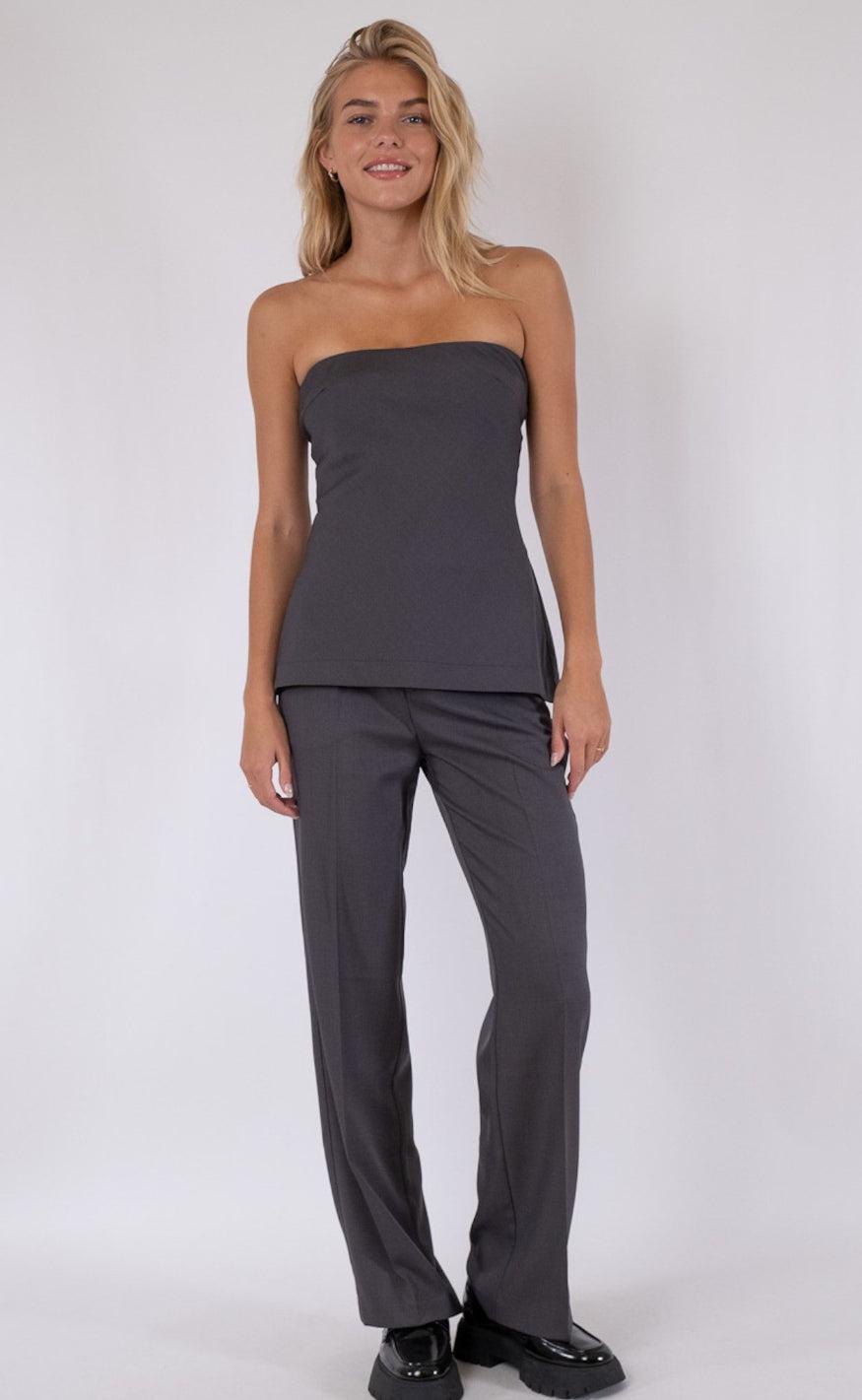Neo Noir Top - Leafie - Dark Grey
