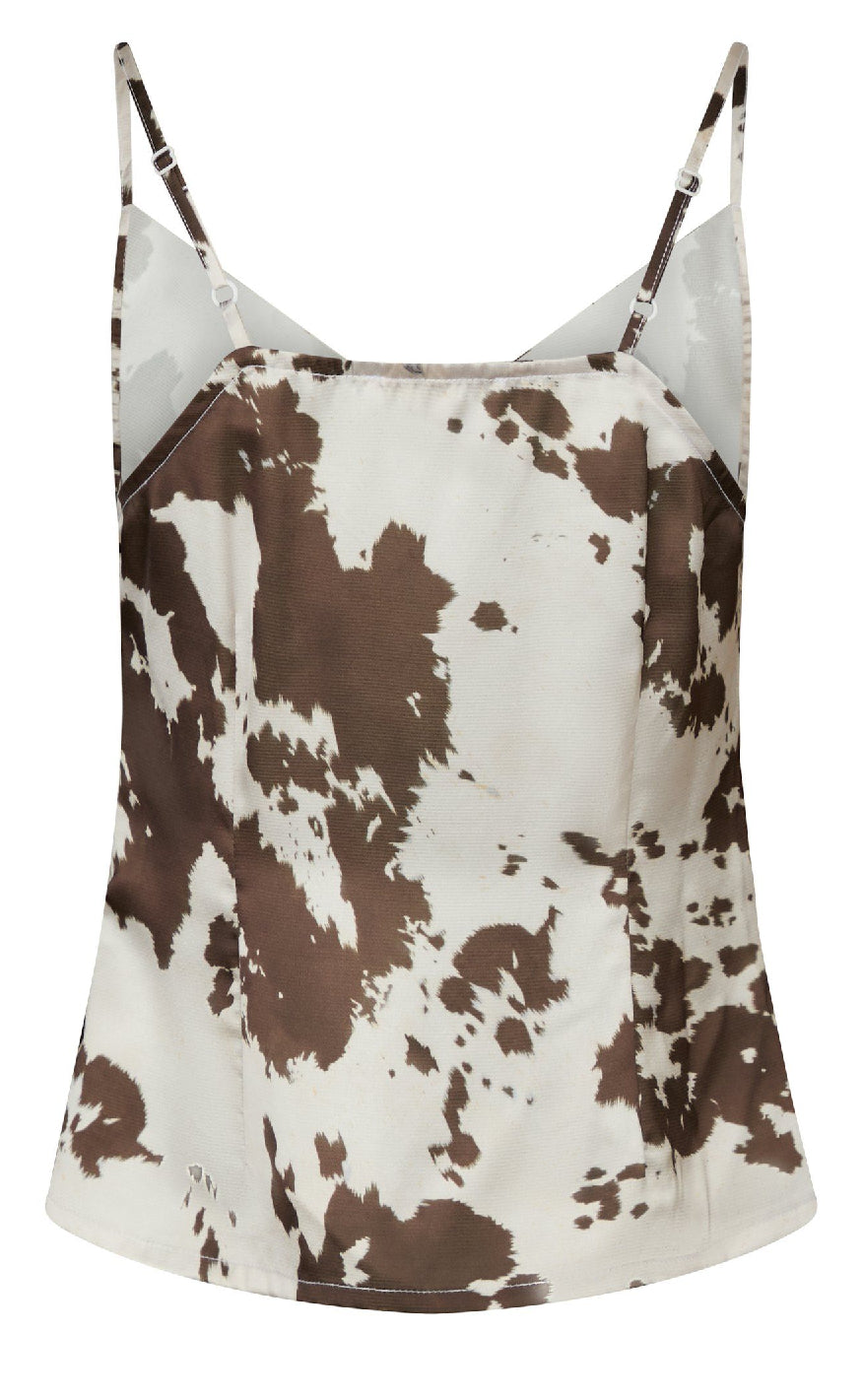 Neo Noir Top - Lindy Cow Print - Brown