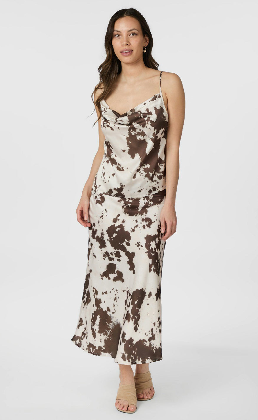 Neo Noir Top - Lindy Cow Print - Brown