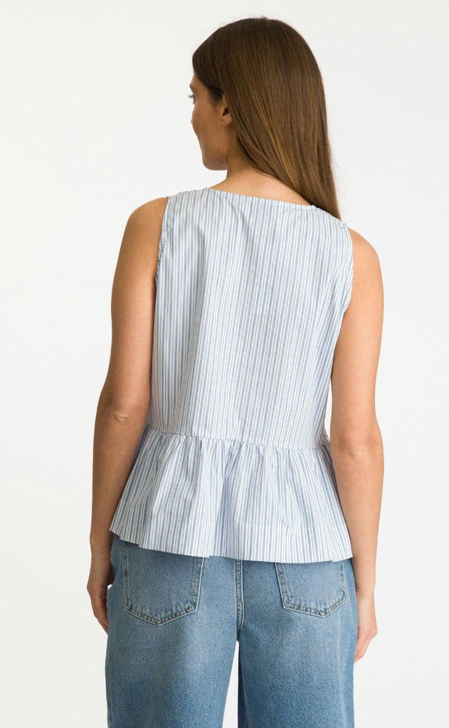 Neo Noir Top - Manja Stripe - Light Blue