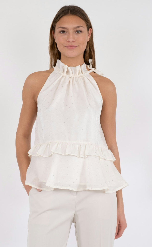 Neo Noir Top - Margy Bedazzled - Creme