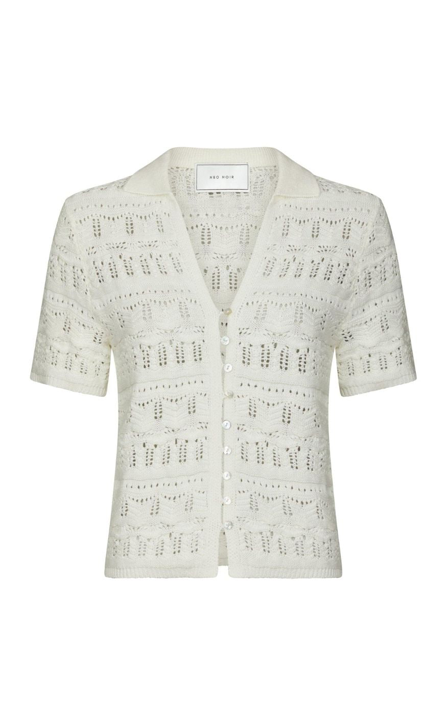 Neo Noir Top - Marisini Stich Polo - Off White