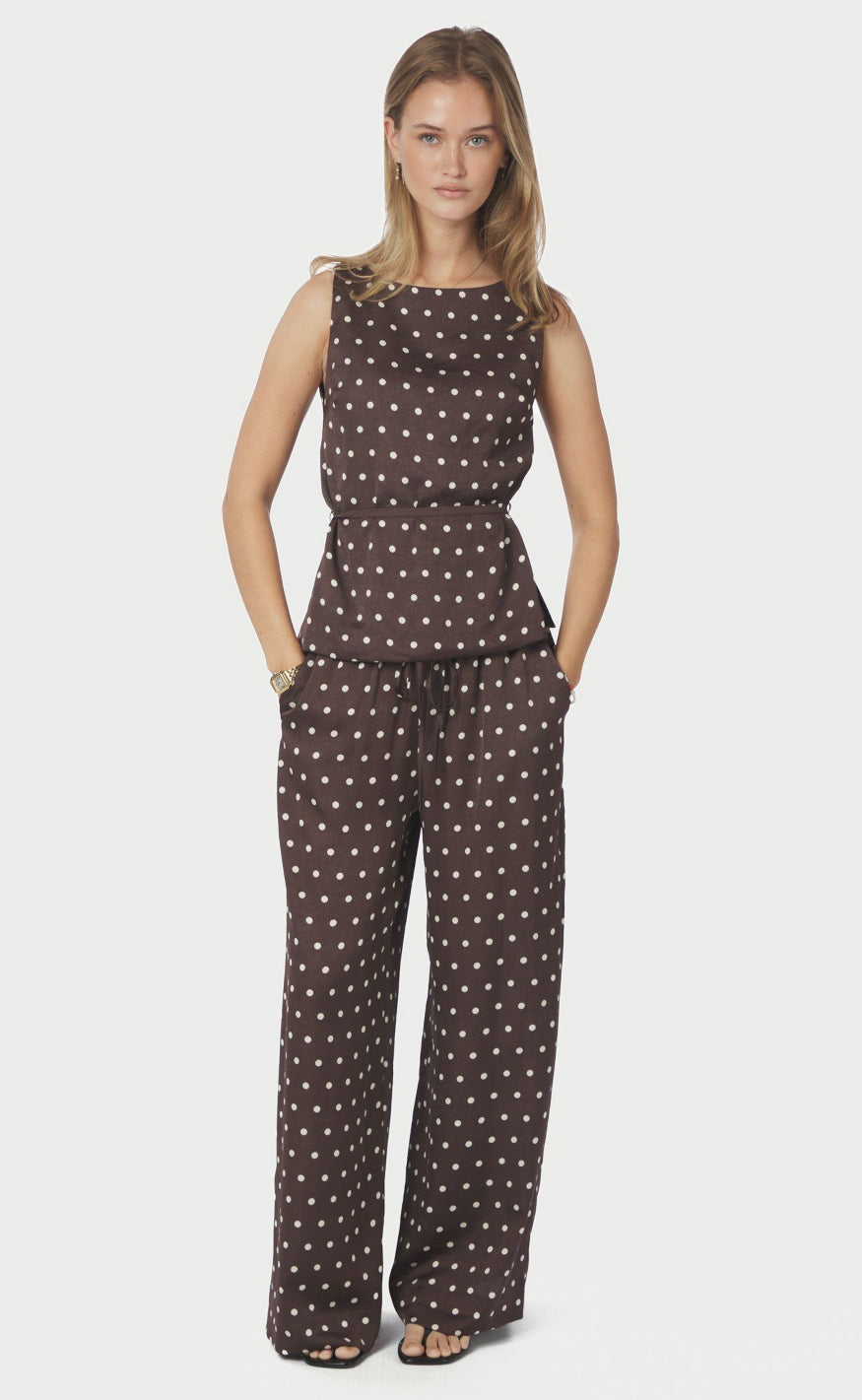 Neo Noir Top - Nassa Big Dot - Dark Brown