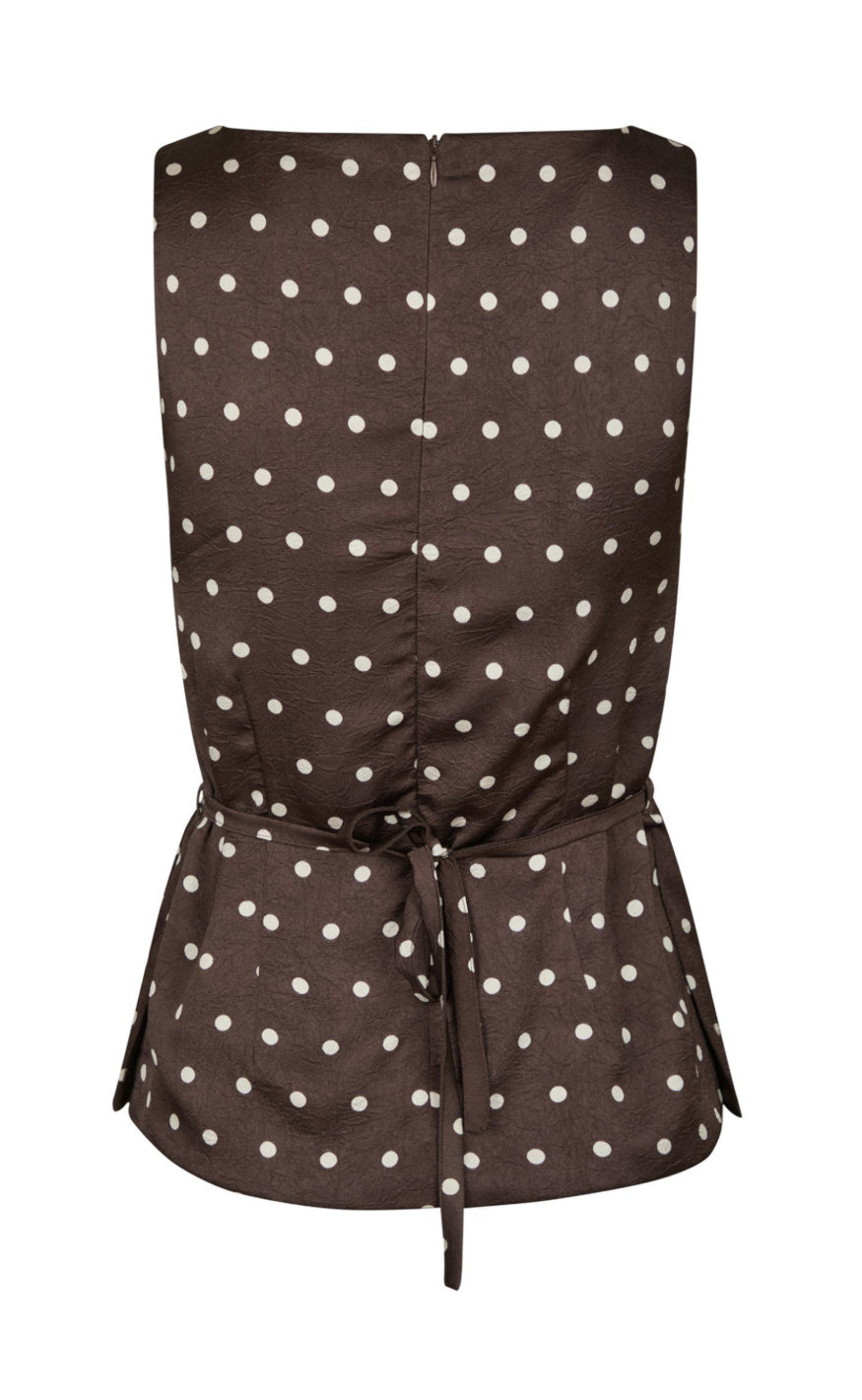 Neo Noir Top - Nassa Big Dot - Dark Brown