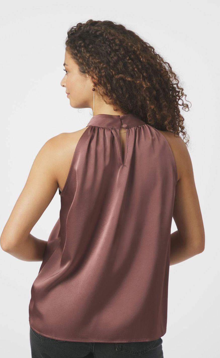 Neo Noir Top - Rosette heavy Sateen - Dark Rose