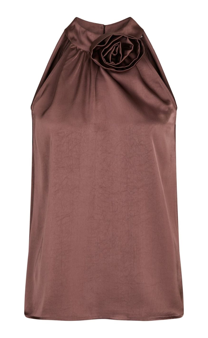 Neo Noir Top - Rosette heavy Sateen - Dark Rose