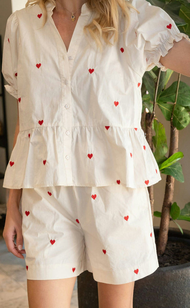 Neo Noir Top - Savy Hearts - Creme