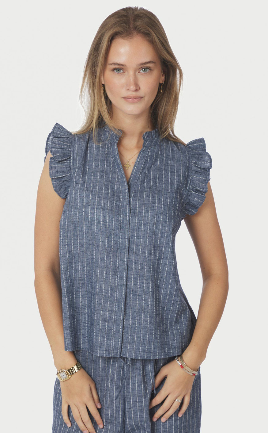 Neo Noir Top - Siona Emb - Blue
