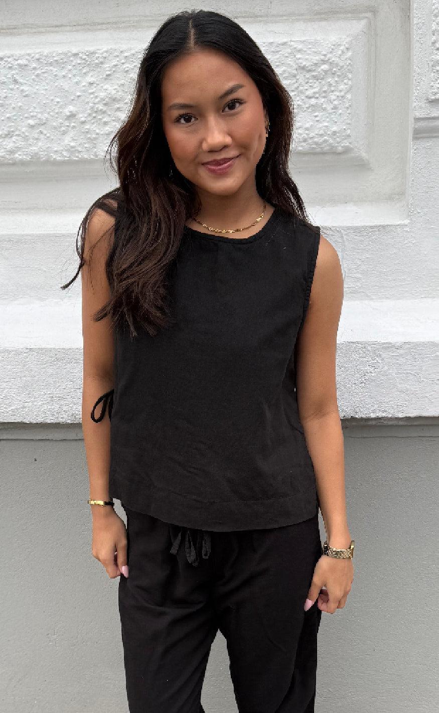 Neo Noir Top - Svetlana Linen - Black
