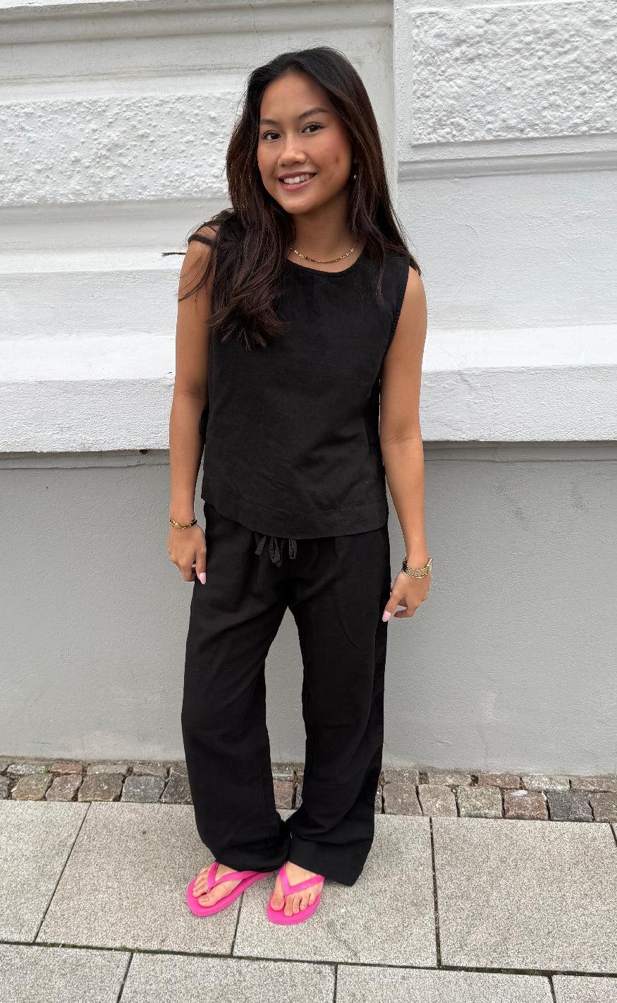 Neo Noir Bukser - Sonar Linen - Black
