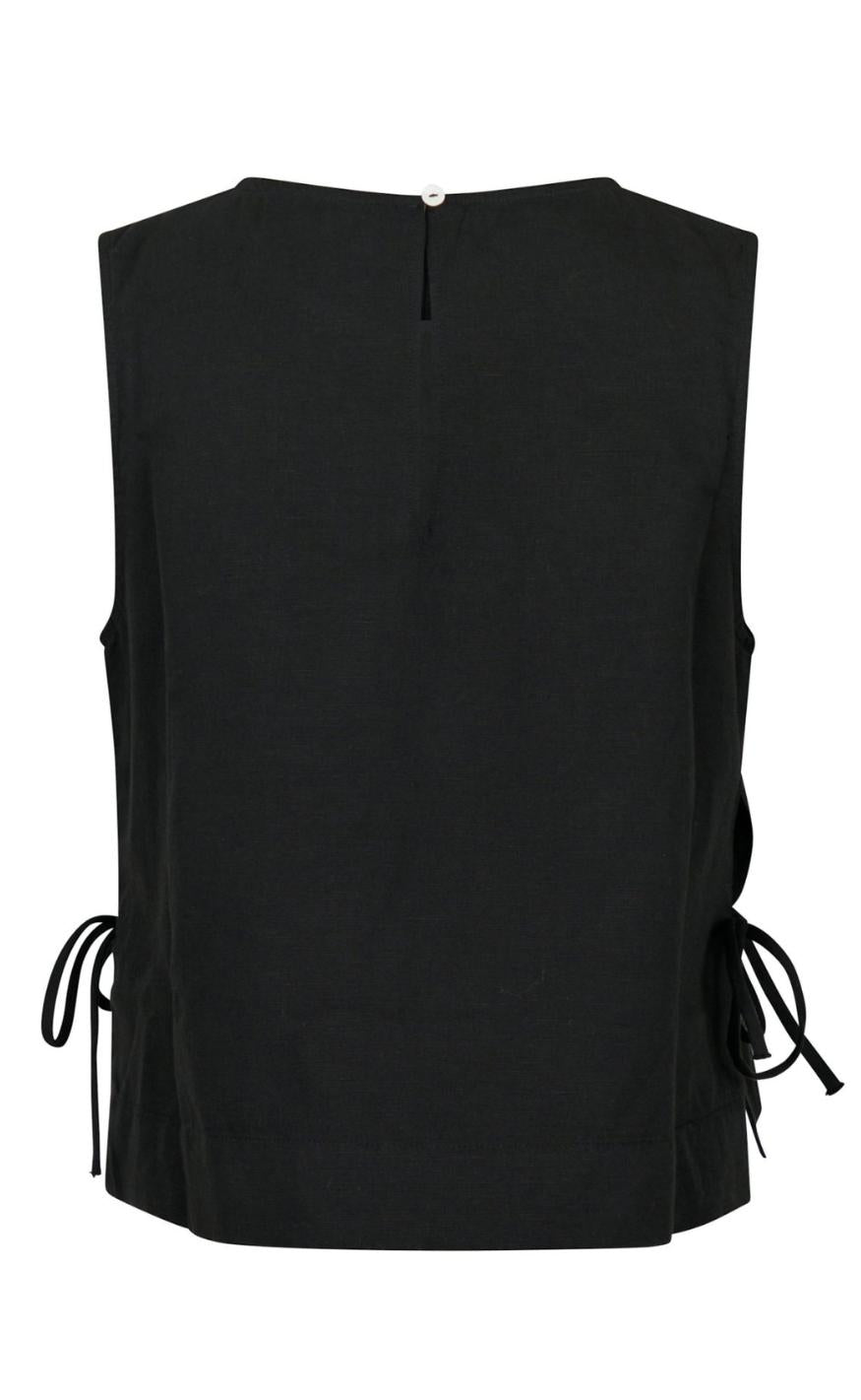 Neo Noir Top - Svetlana Linen - Black