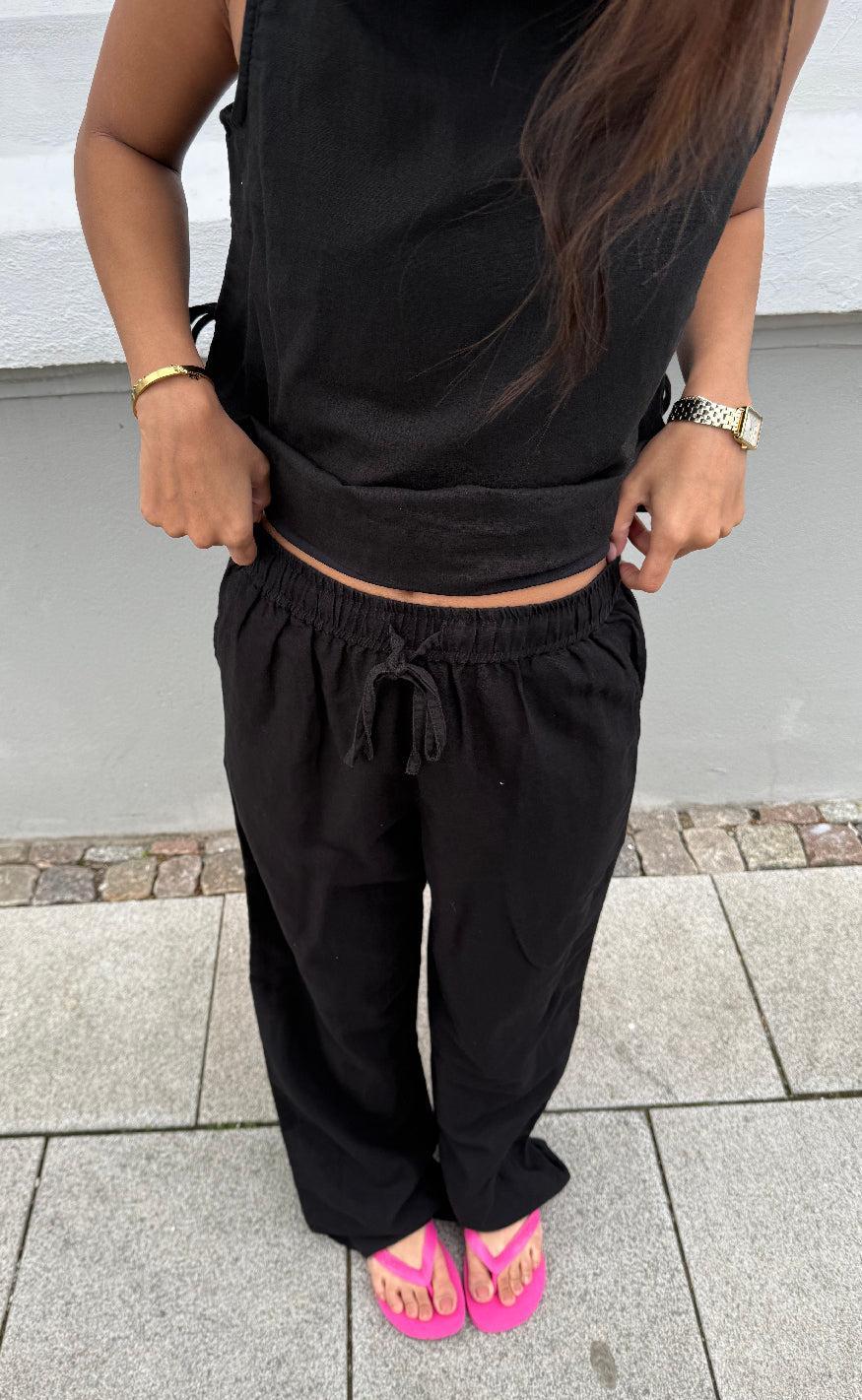 Neo Noir Bukser - Sonar Linen - Black