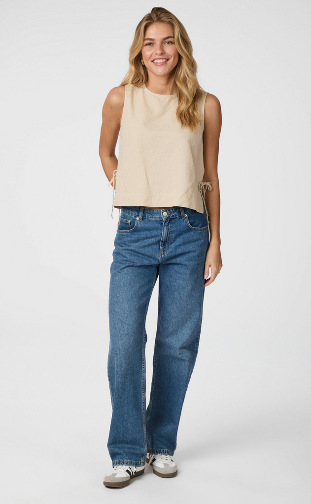 Neo Noir Top - Svetlana Linen - Sand