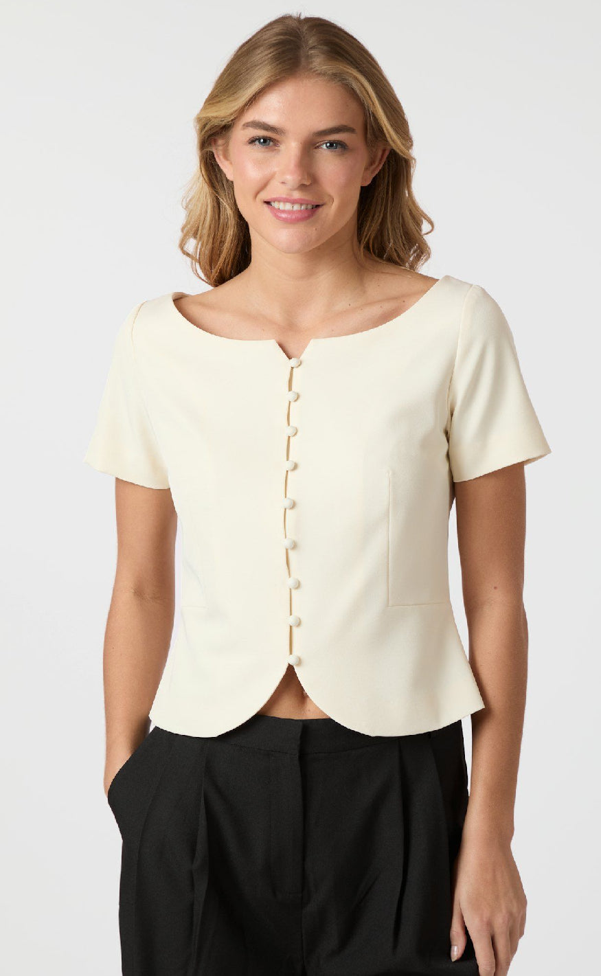 Neo Noir Top - Tango Structure - Off White