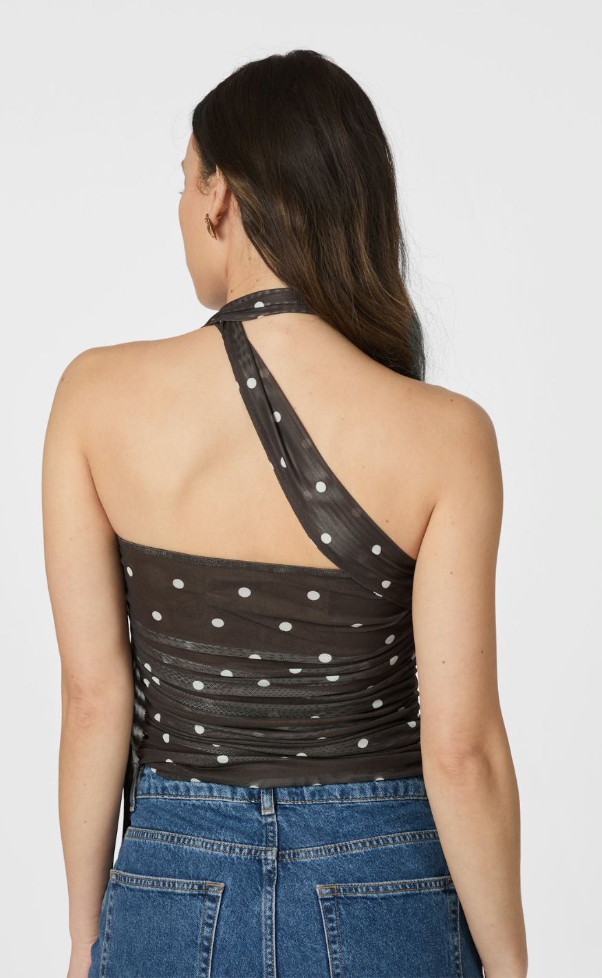 Neo Noir Top - Torinti Mesh Dot - Brown