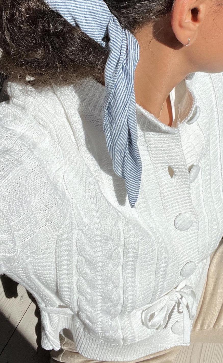 Neo Noir Tørklæde - Goldie Mini Stripe - Blue